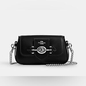 Coach Black Crossbody Bag with Silver Accents